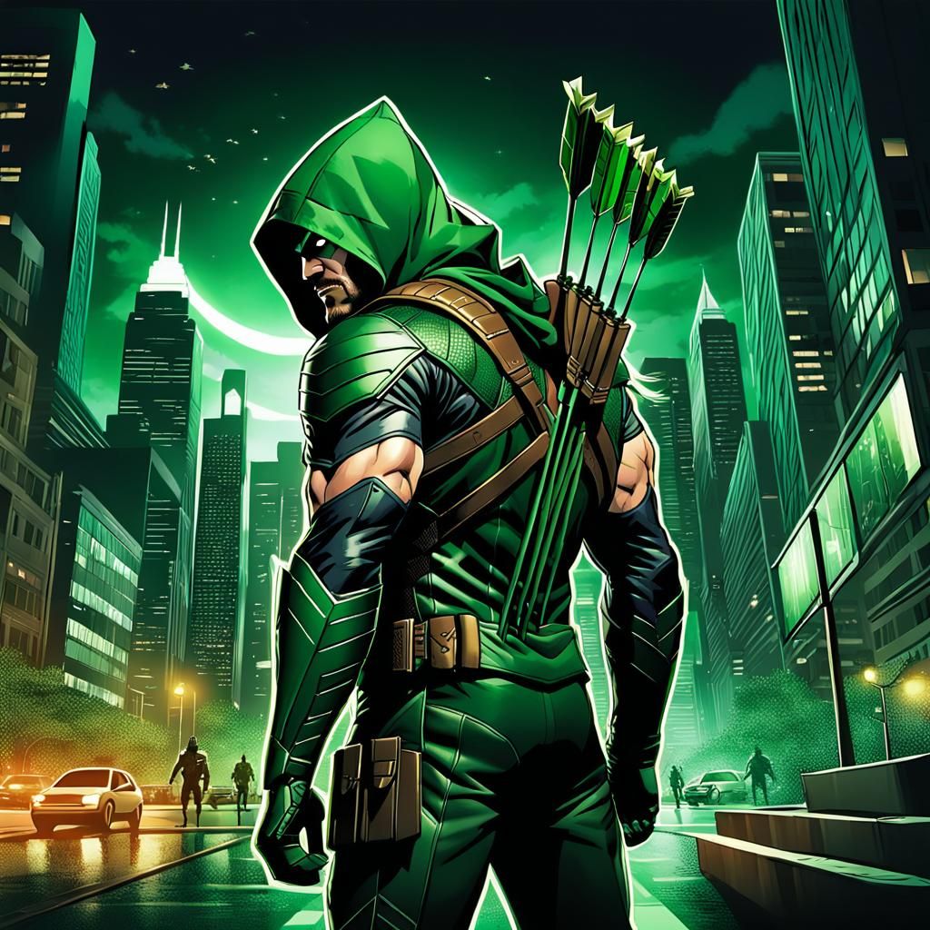 Green Arrow in Big City, Conceptual Splash Art