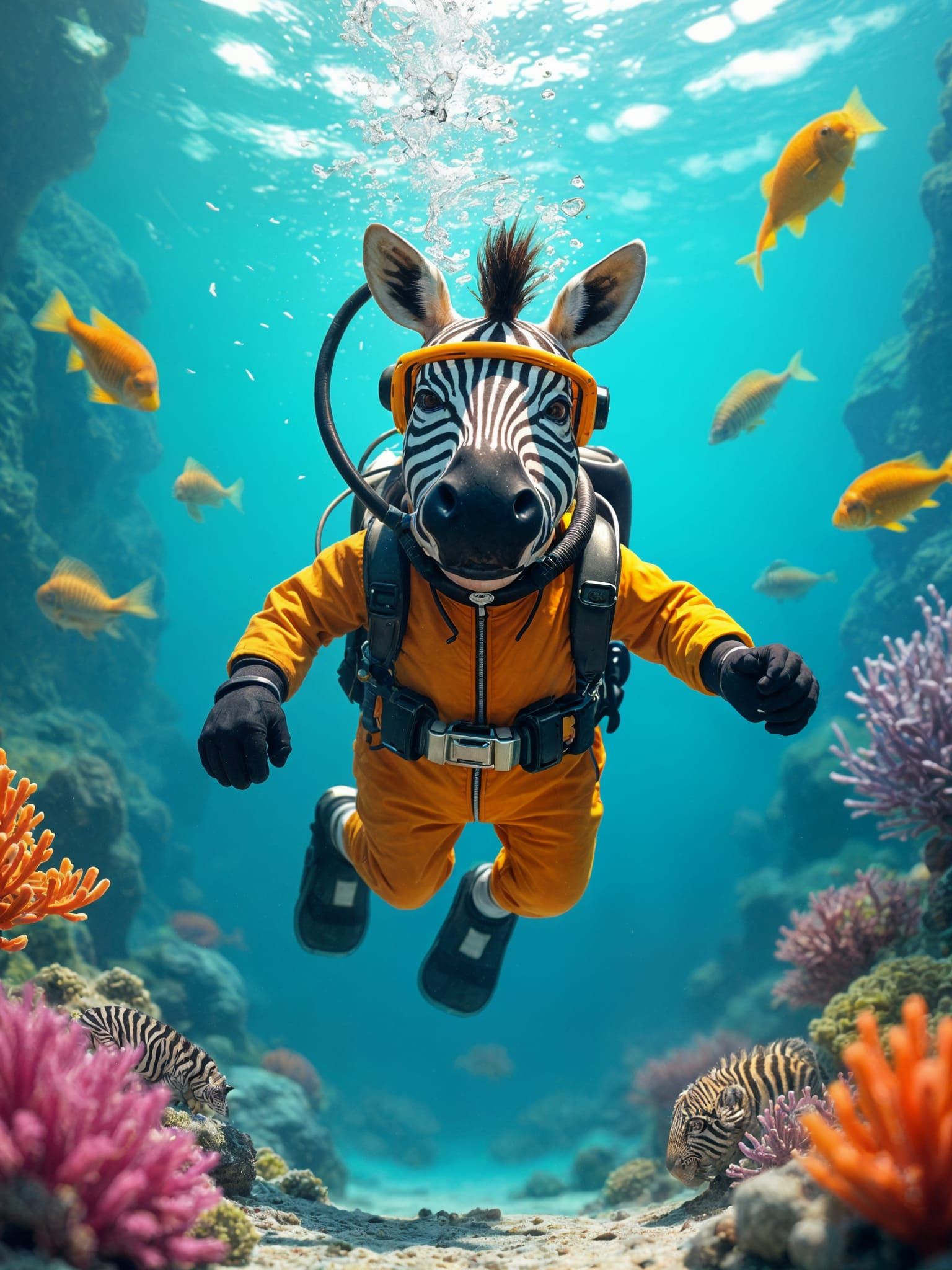 Diving Zebra