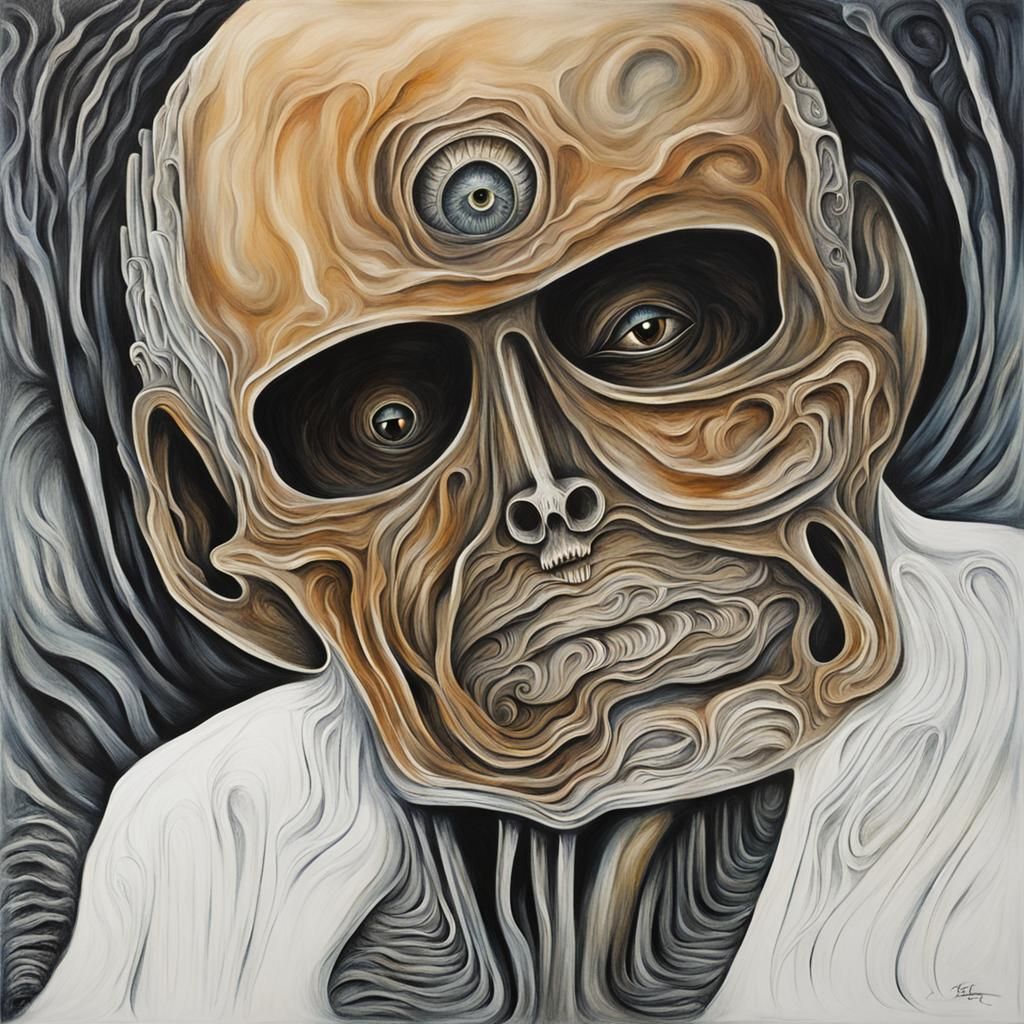 Head in Cavernous Giger-esque Biomechanical Style