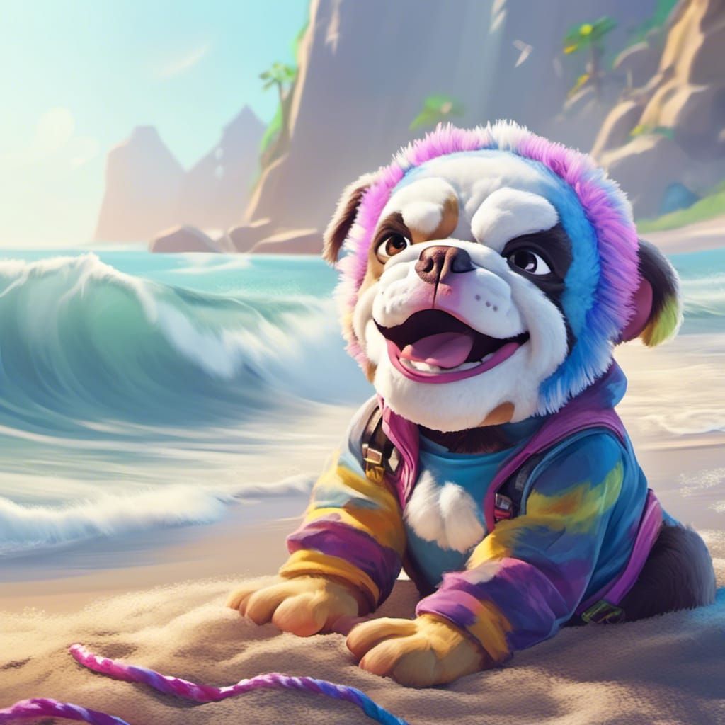 Happy Baby Abominable Snowmen on a Beach