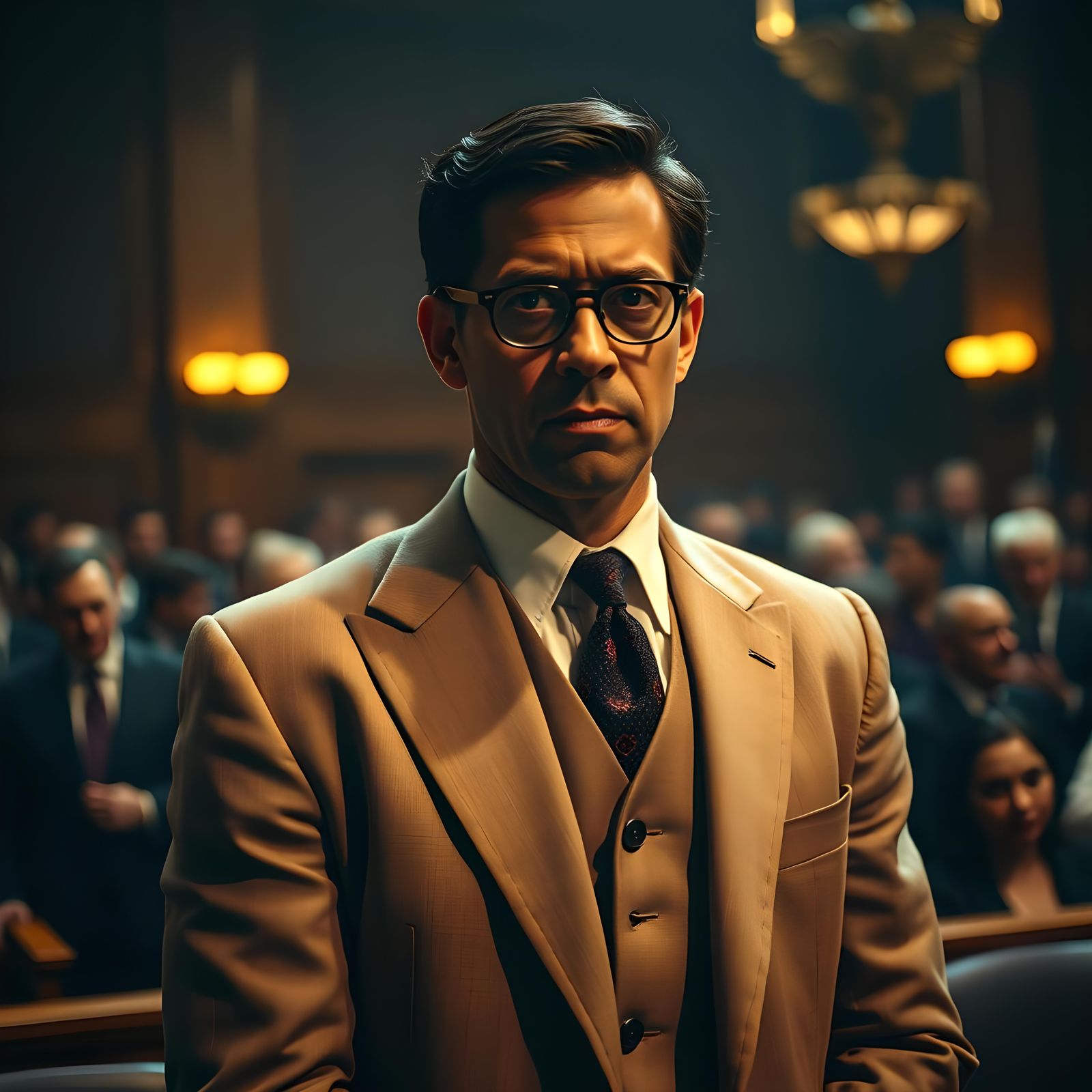 Atticus Finch in Courtroom: Cinematic Film Still