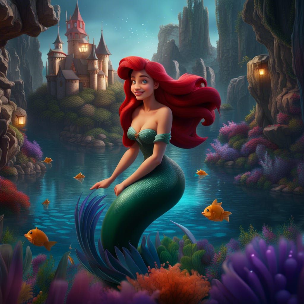 Disney Ariel in Detailed 3D Matte Painting