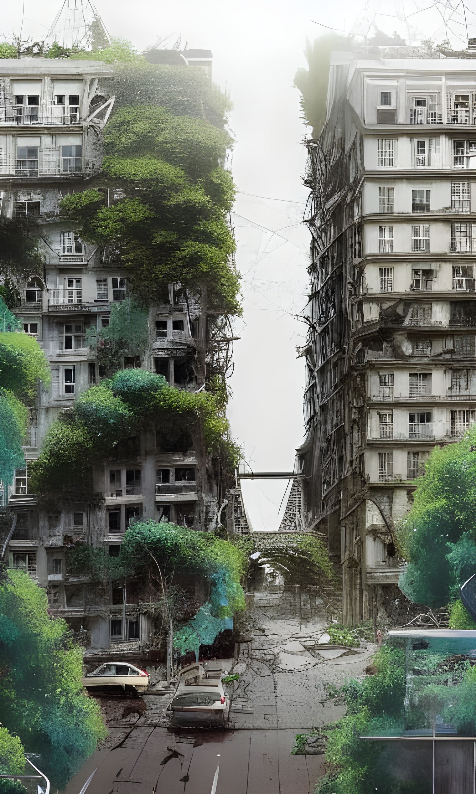 Post-Apocalyptic Eiffel Tower: Nature's Takeover