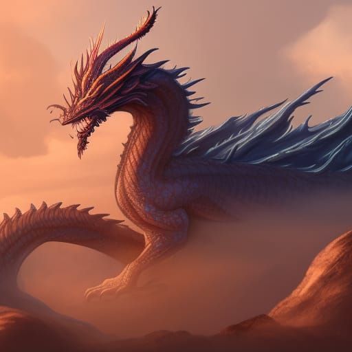 Wind Cloud Dragon in Detailed Matte Painting Style