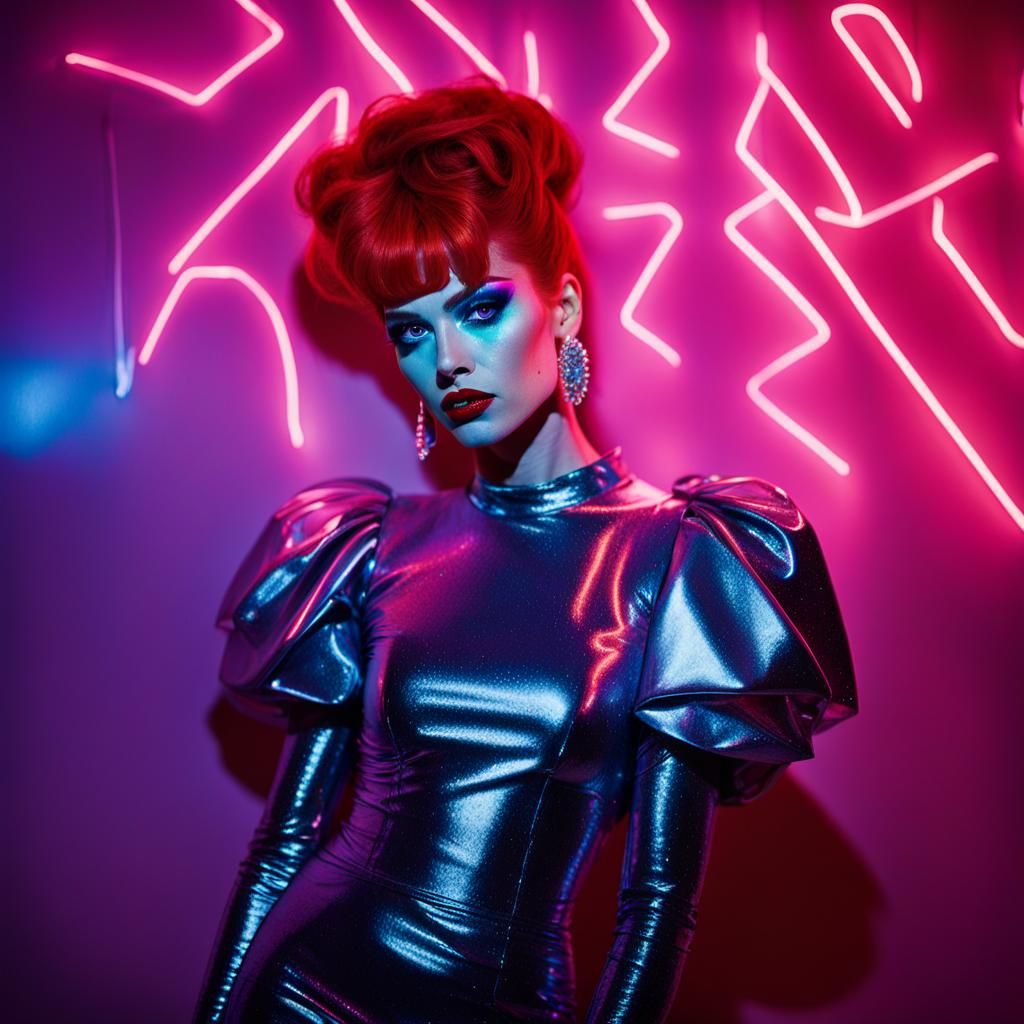 Hyperdetailed 80s Party Girl Photo