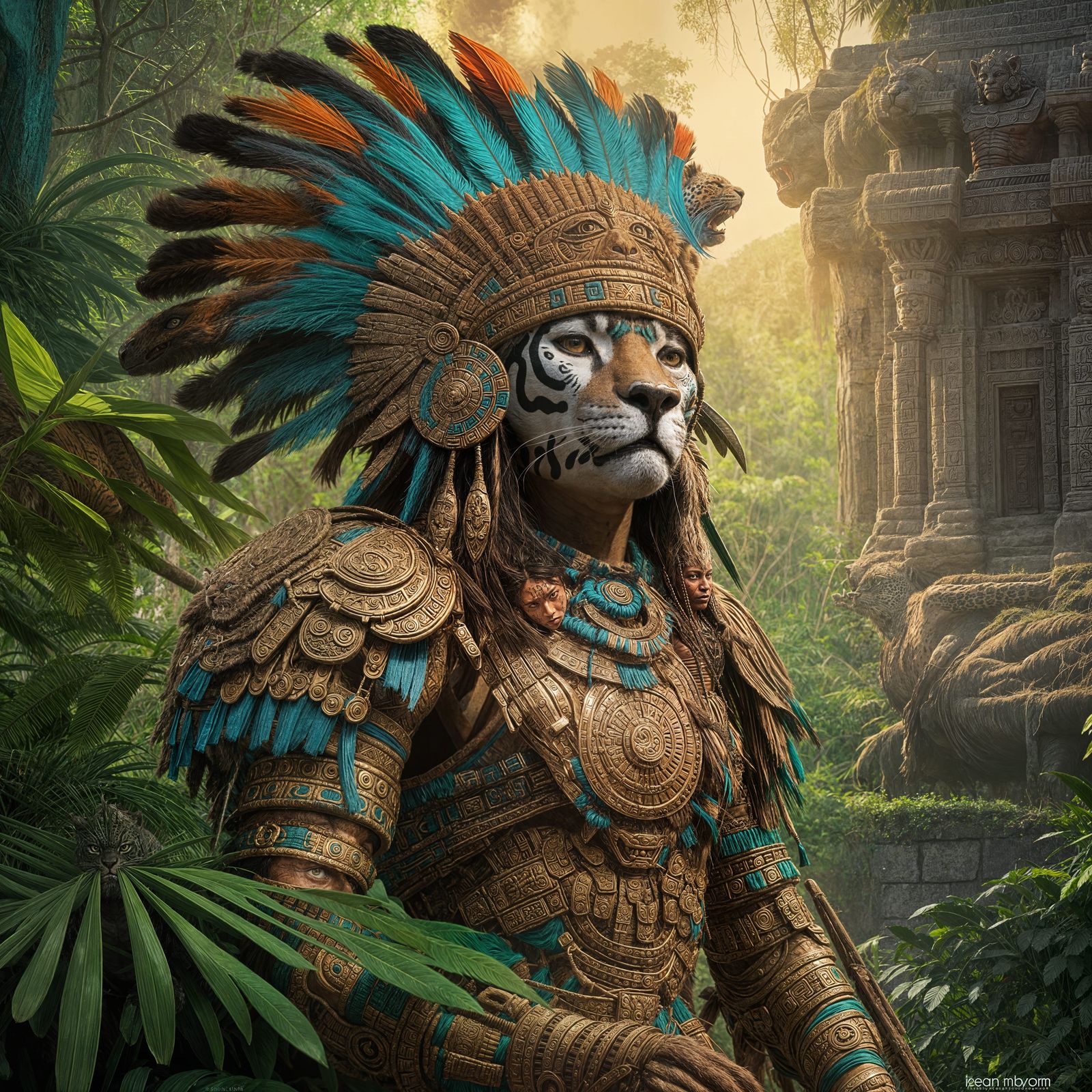 Mayan Jaguar Warrior Ready for Battle