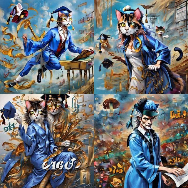 Seussical Cat Celebrates Graduation with Diploma