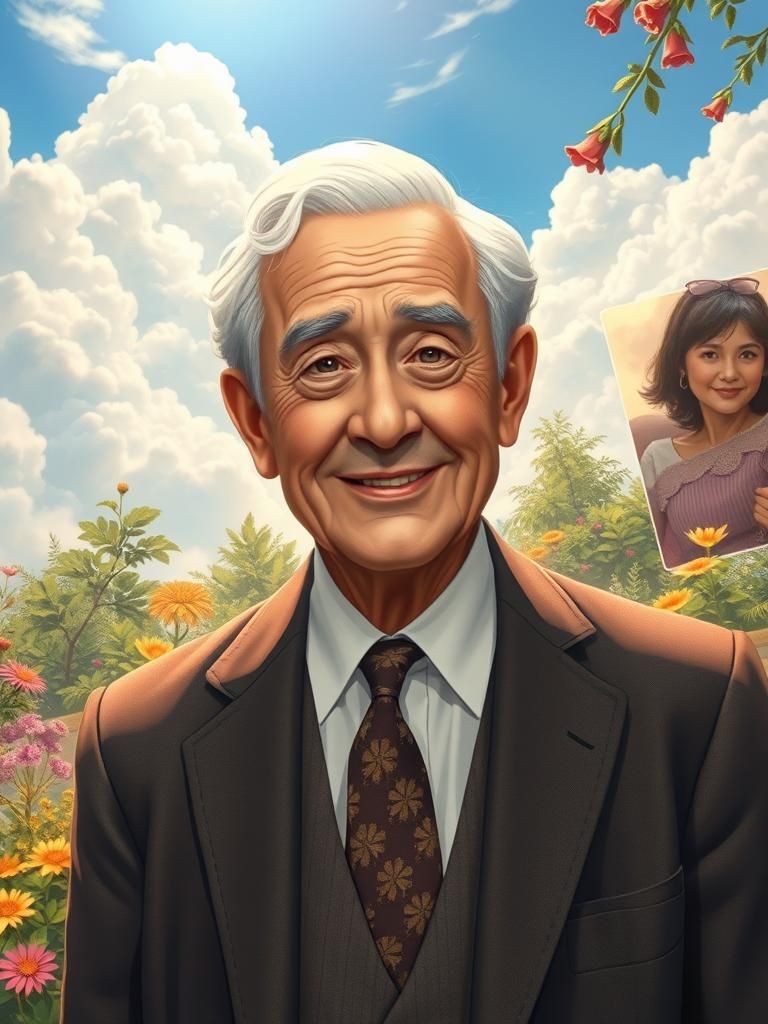 Heavenly Garden Portrait in Rockwell Style