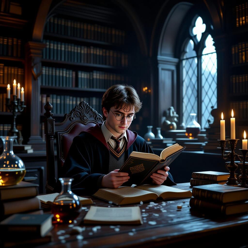 Harry Potter, Seasoned Wizard, Studies Arcane Knowledge