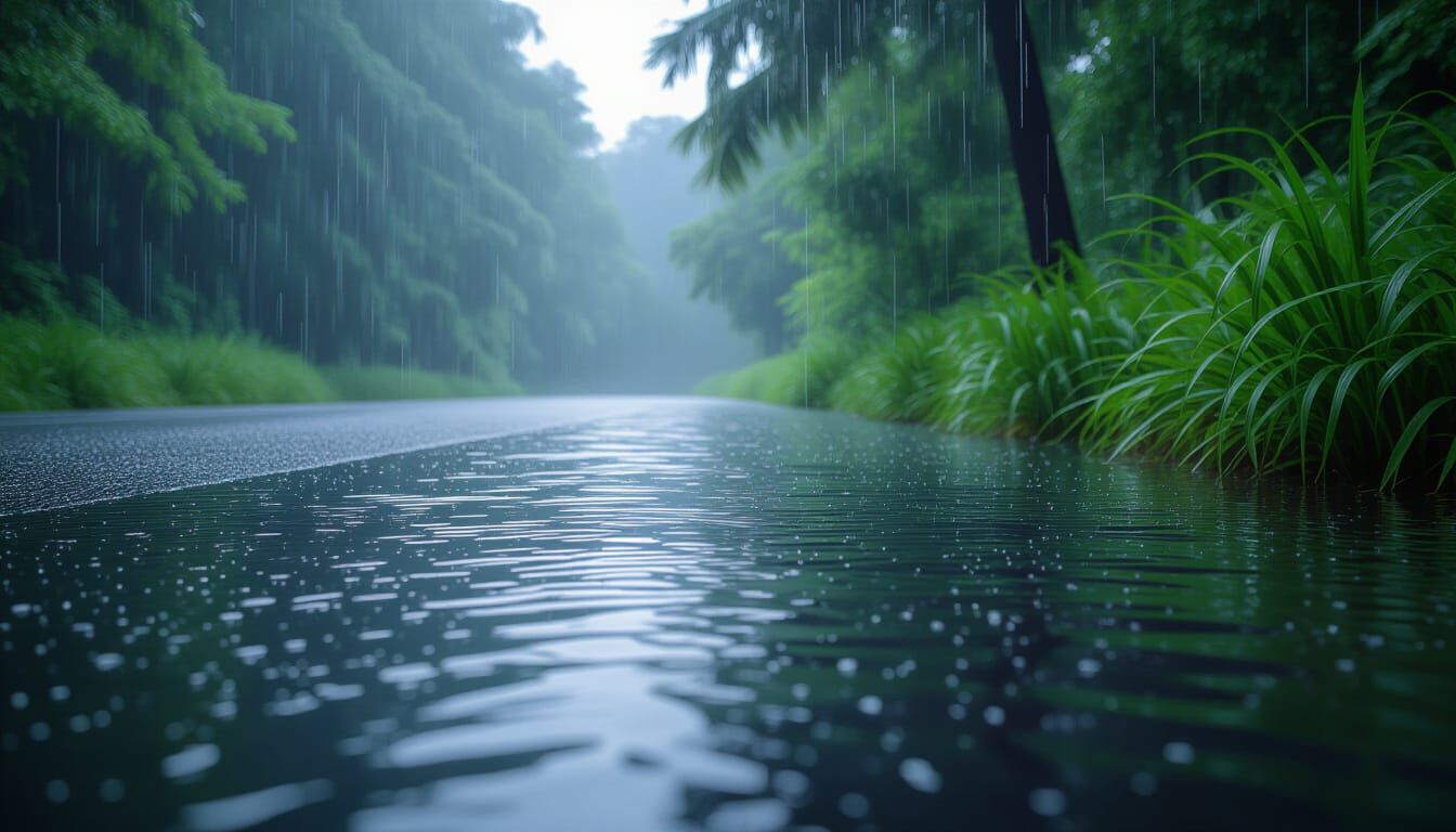 Hyperrealistic Summer Rain in Cinematic Composition