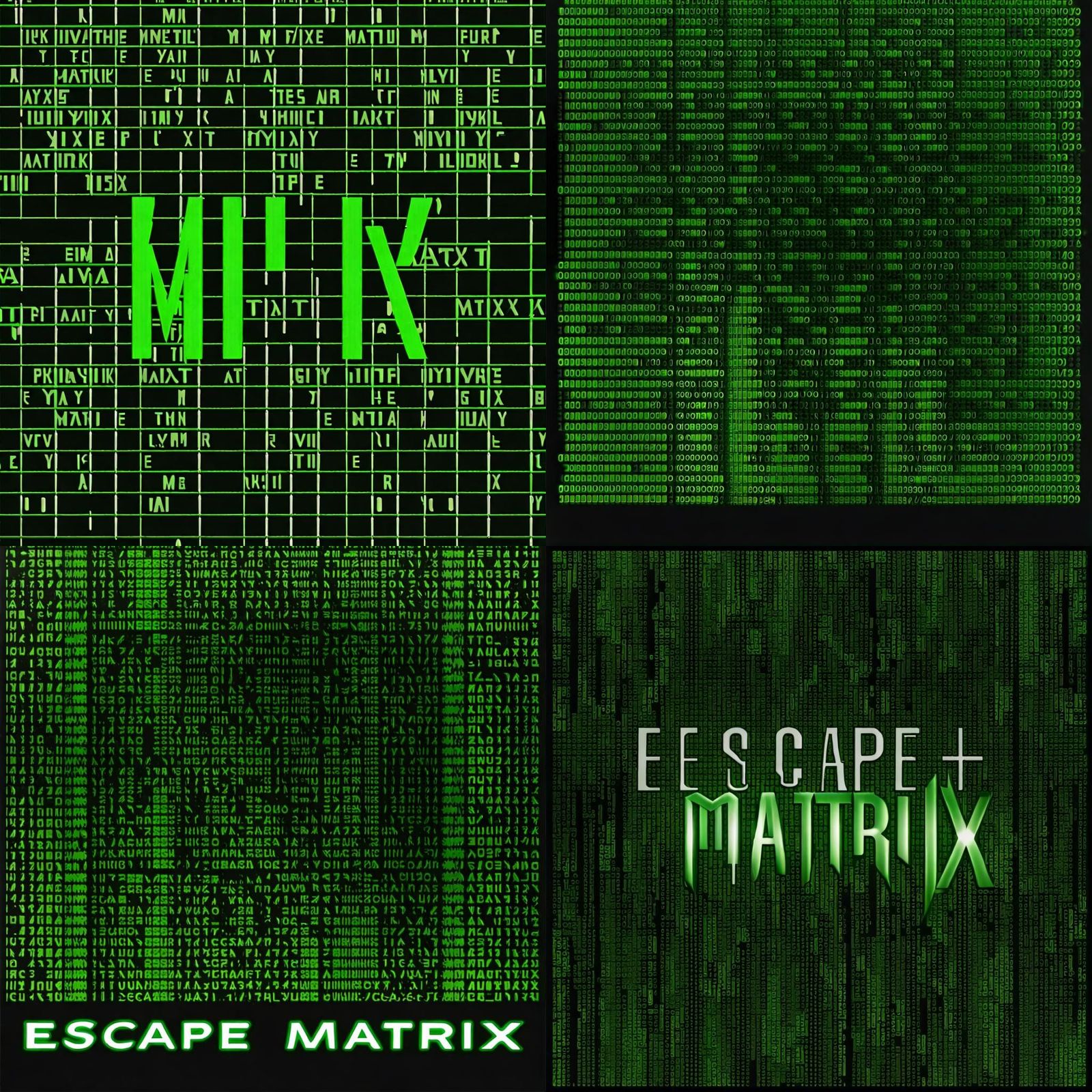 Green Matrix-Style Text on Black Background