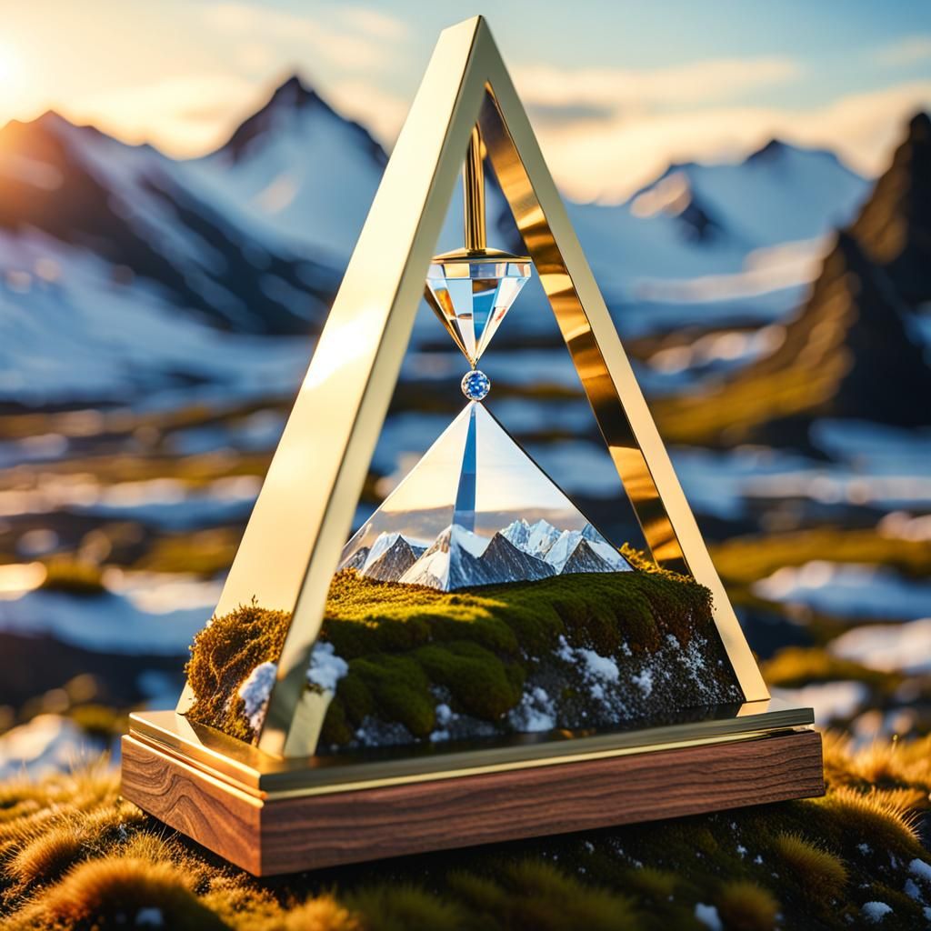 Crystal Metronome in Tundra: Hyper-Realistic Digital Art