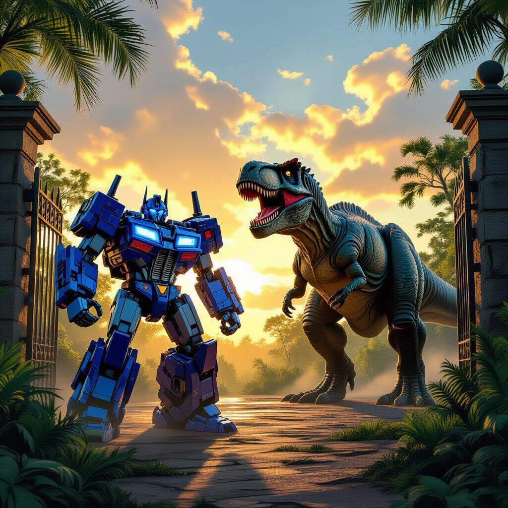 Autobot vs T-Rex Epic Movie Concept Art