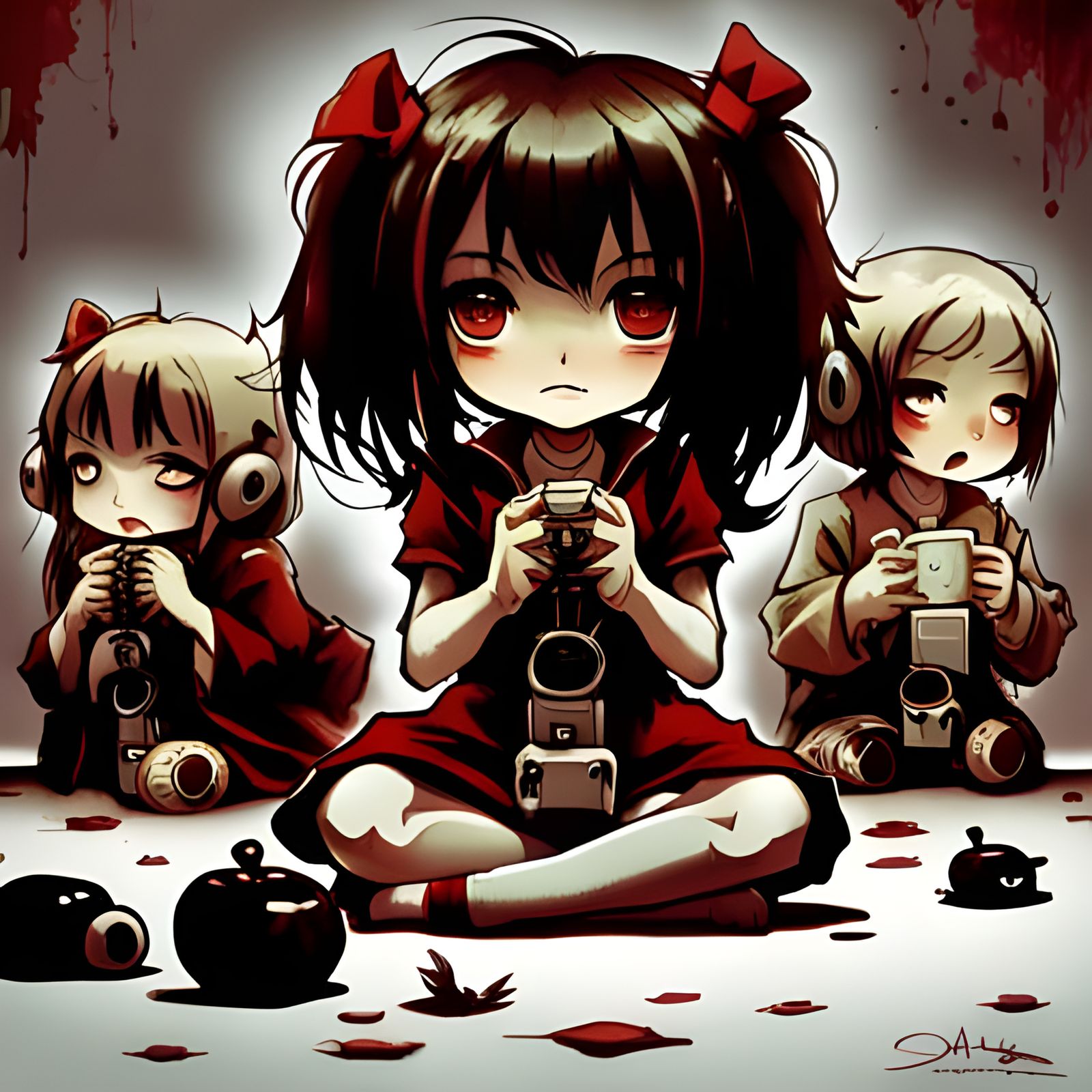 Gothic Vampire Girl in Hyperrealistic Style