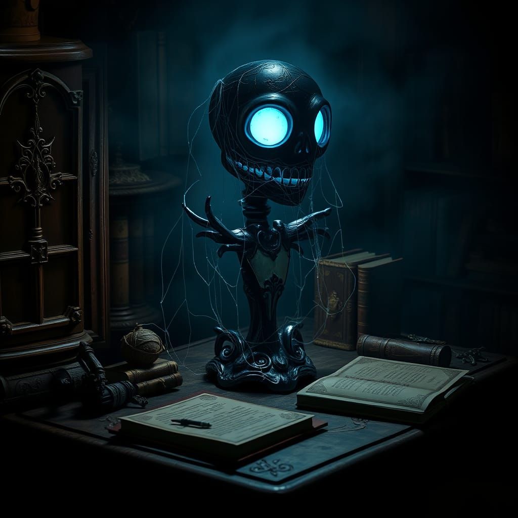 Jack Skellington Lamp in Gothic Setting