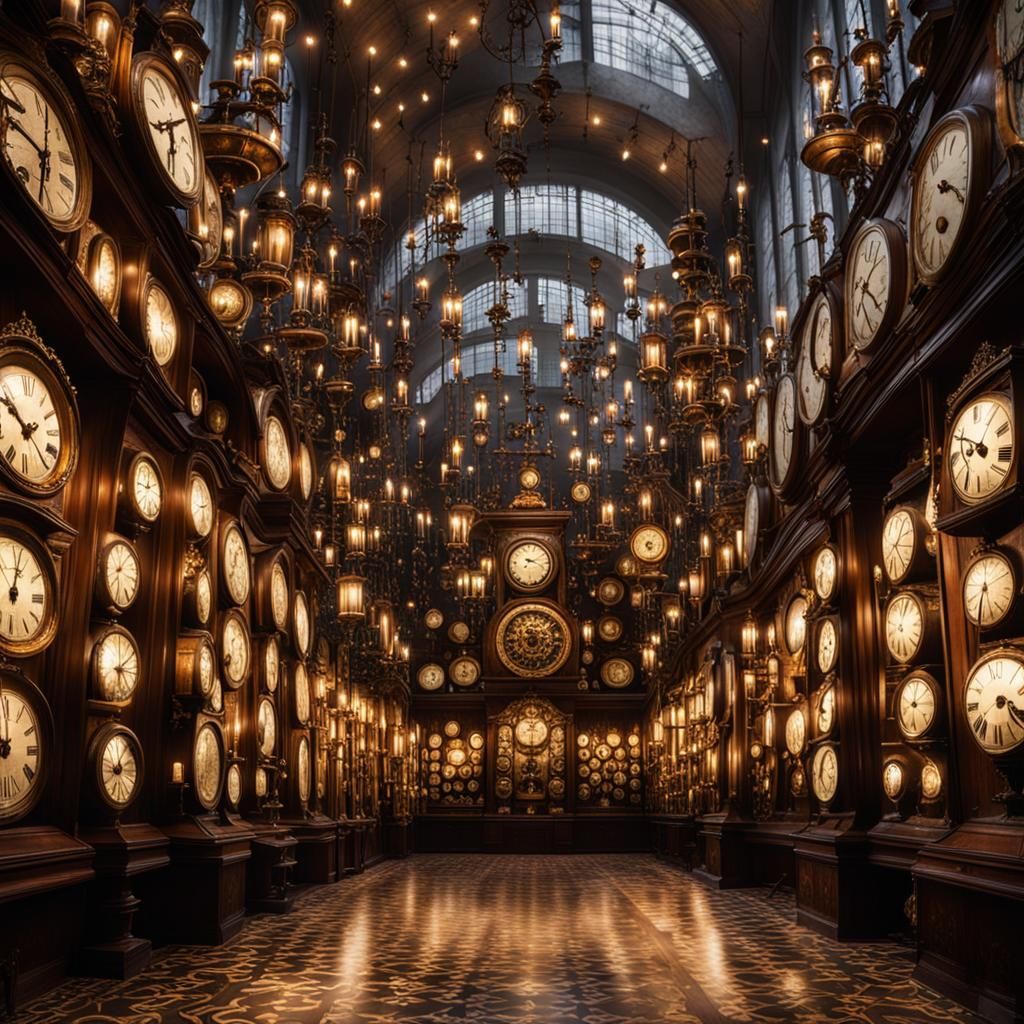 Grand Hall of Time with Flickering Candles