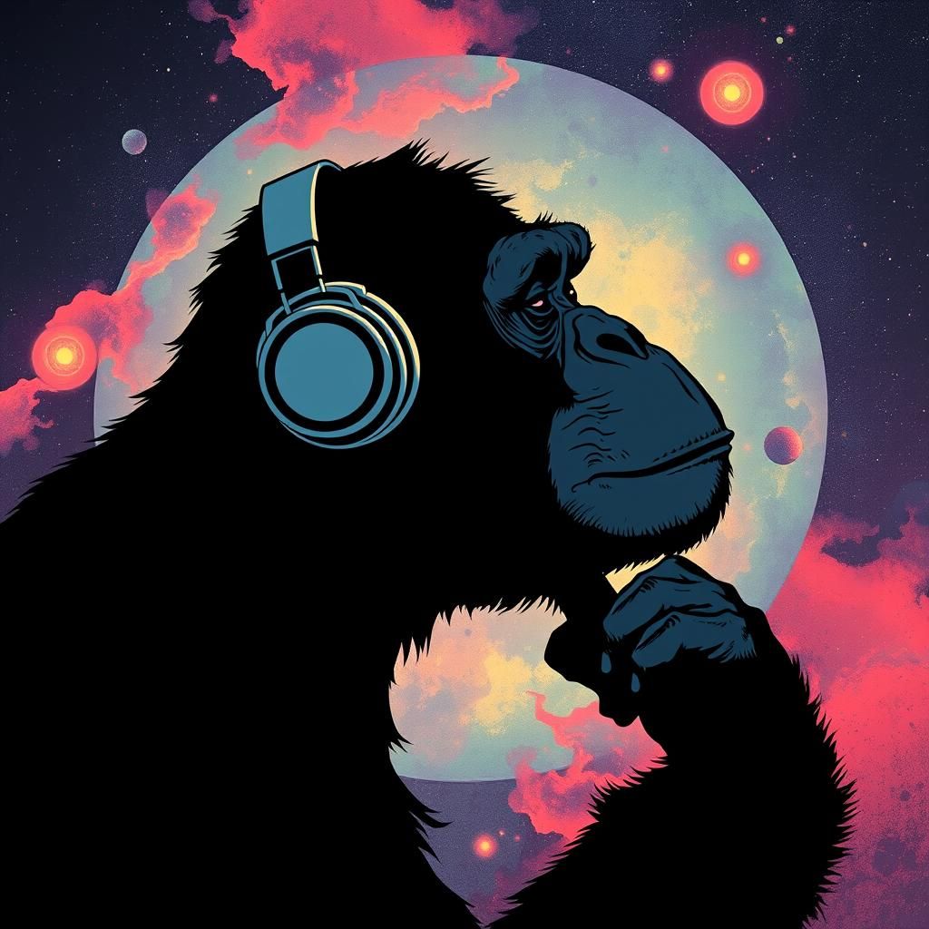 Thoughtful Chimp in Space, Comic Book Art