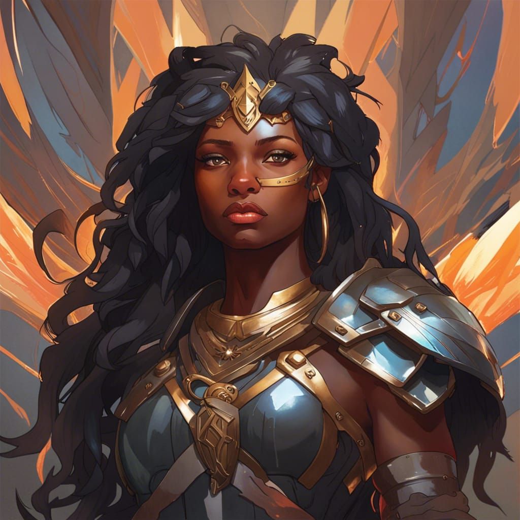 Valkyrie Princess Portrait in Digital Art Style