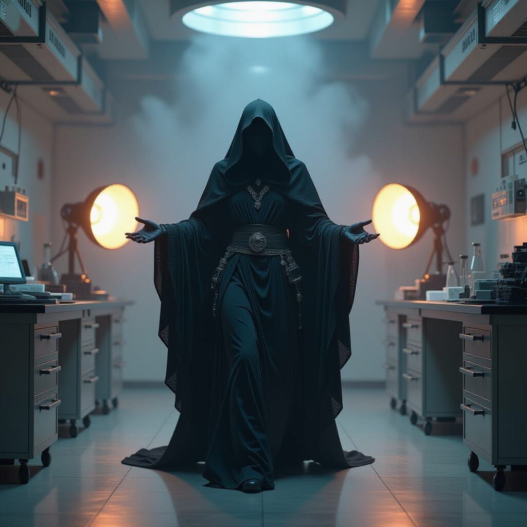 Ethereal Nyarlathotep Descends into Futuristic Lab