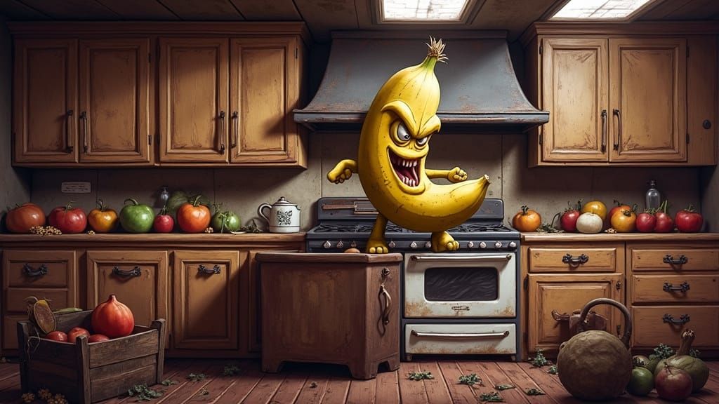Defiant Banana in a Neglected Kitchen