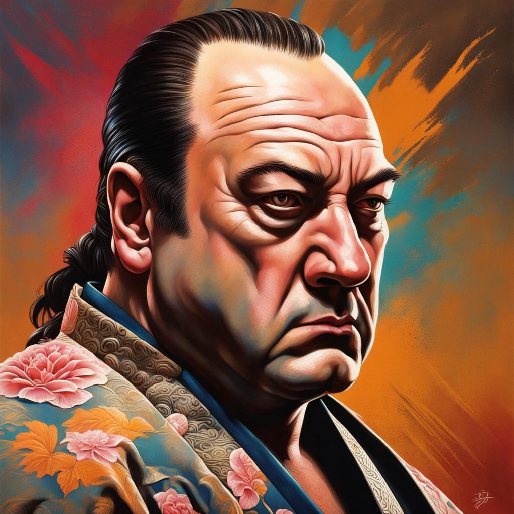 Samurai Tony Soprano: Hyperrealistic Concept Art