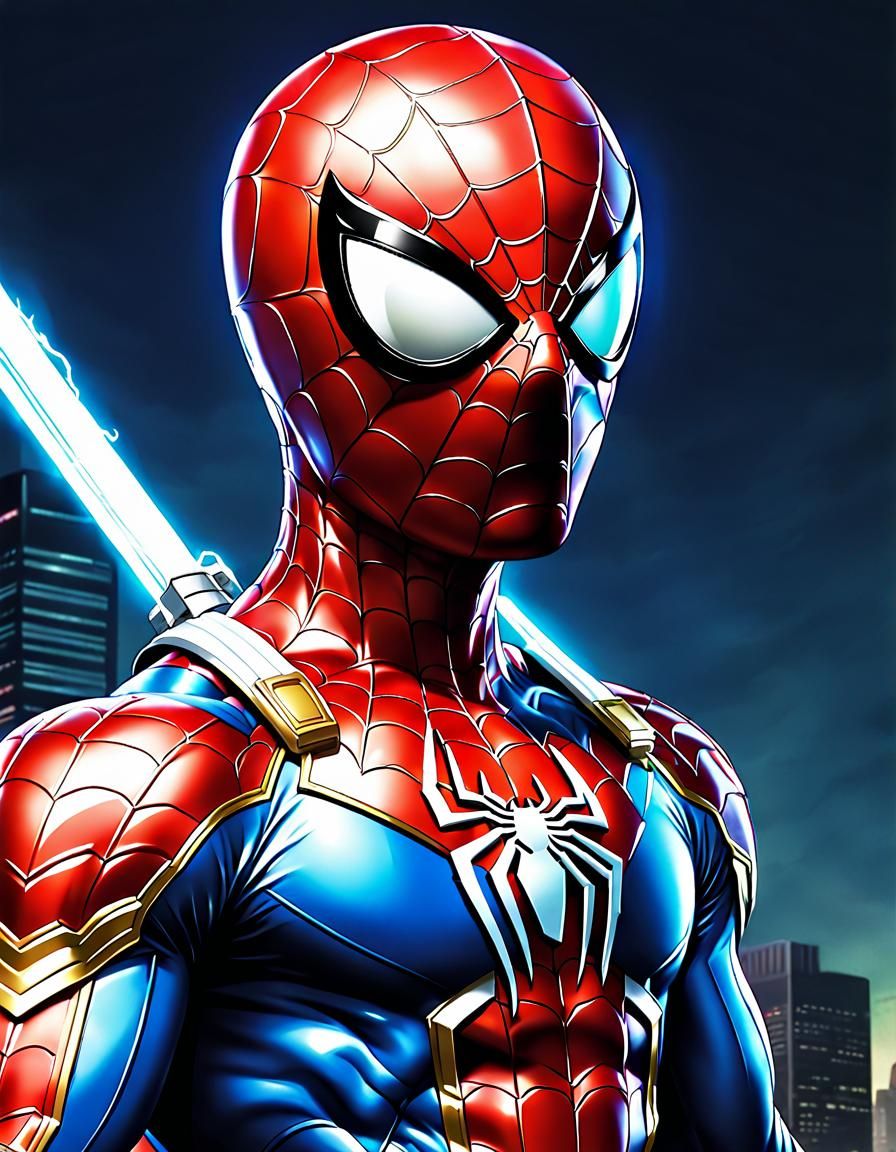 Spider-Man as Power Ranger in 90s Anime Style