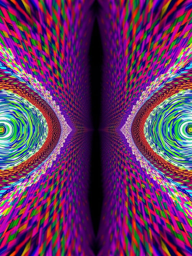 Abstract Portrait with Evolving Pattern Background