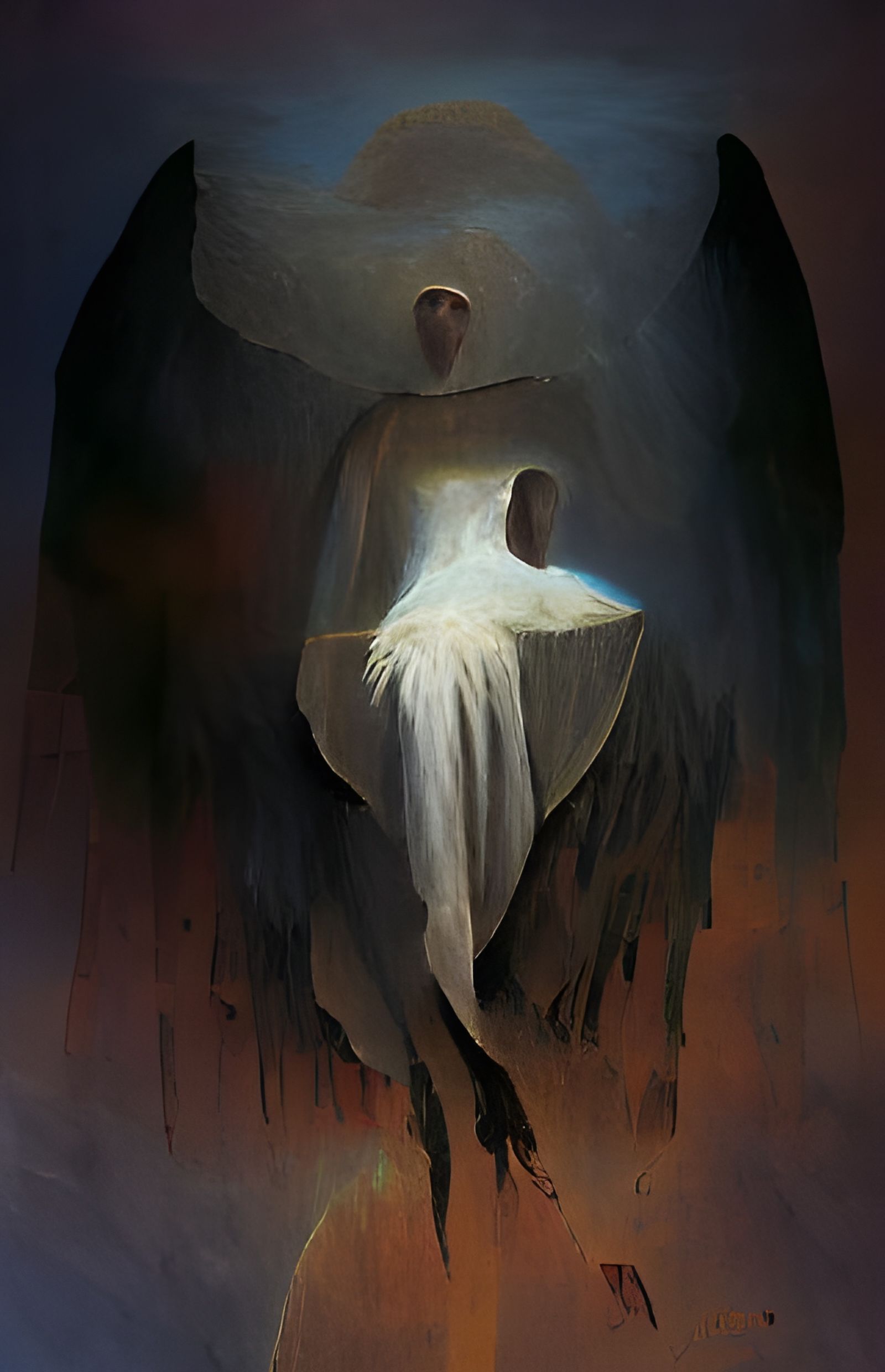 Dark Angel in Minimalist Style