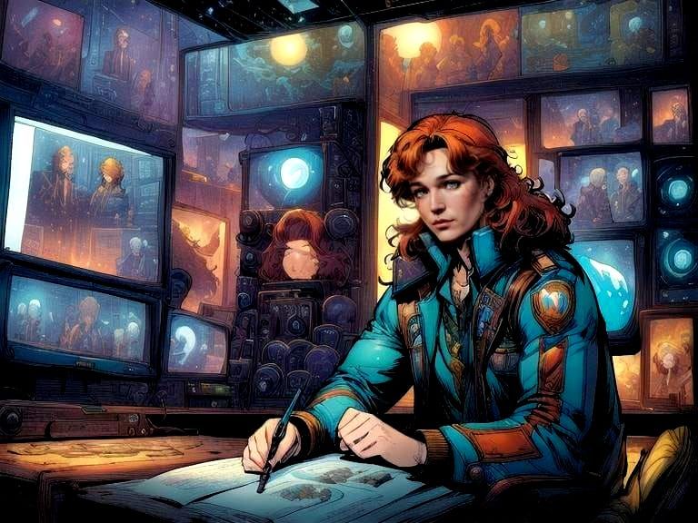 Comic Book-Style Illustration of Mysterious Power Surges in....