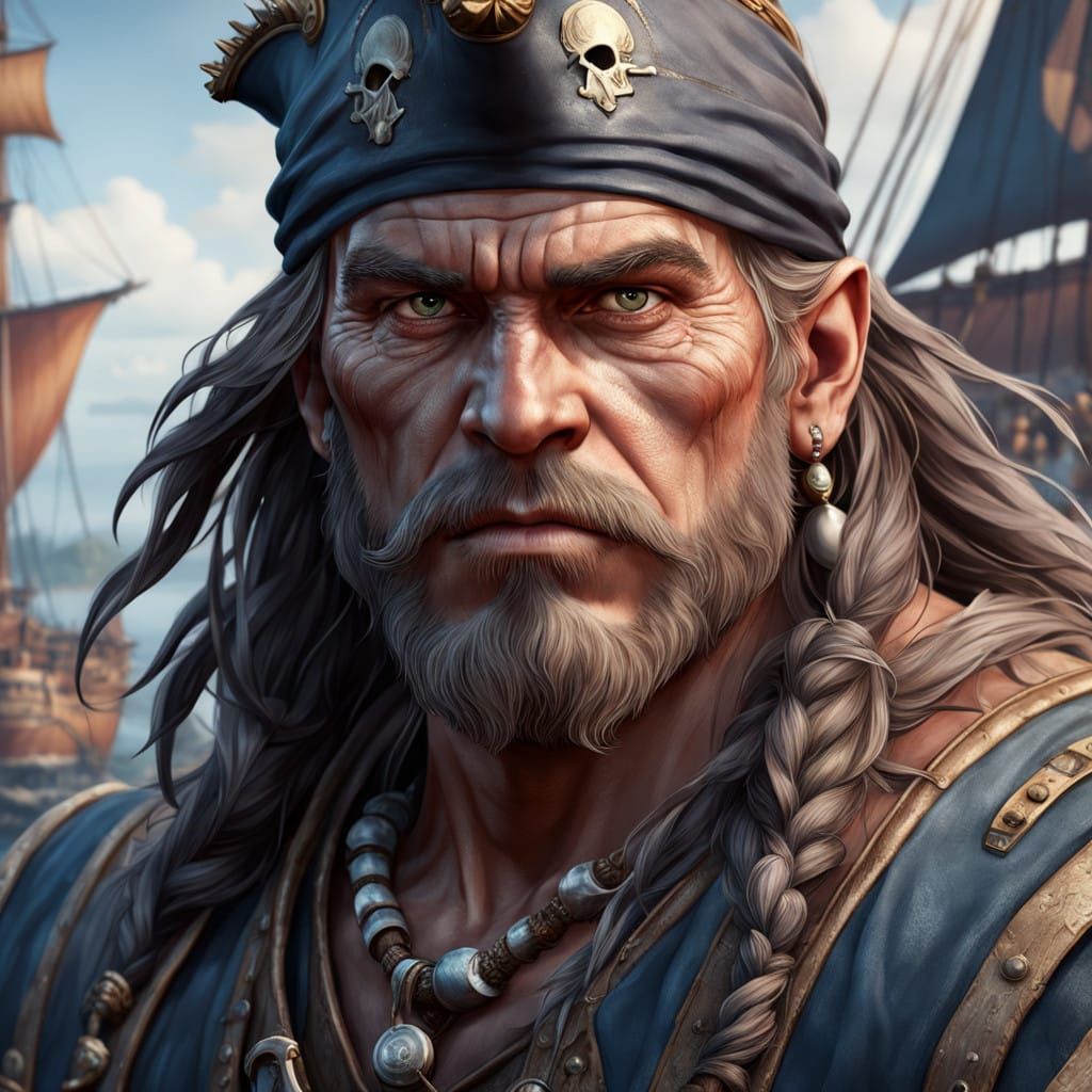 Finnish Barbarian Pirate in Hyperdetailed Concept Art