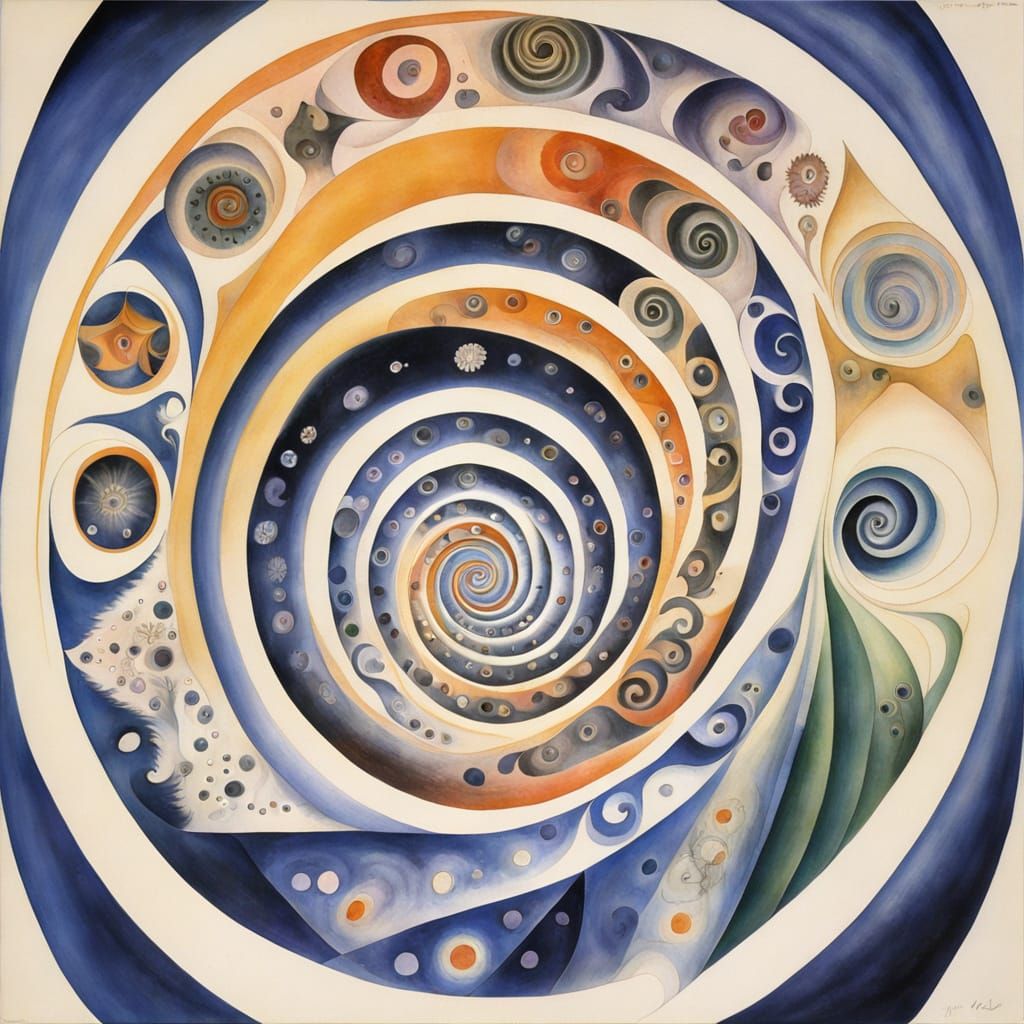 A spiral of spirals that keeps spinning smaller and smaller ...