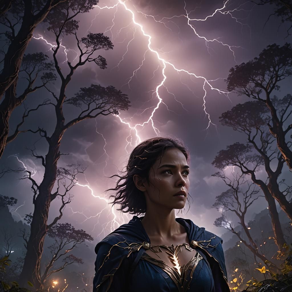 Mystical Forest Encounter in Cinematic Fantasy Art