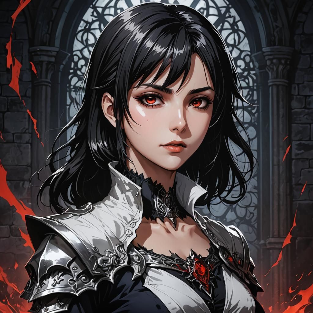 Vampiress in Cinematic Lighting as Cel-Shaded Masterpiece