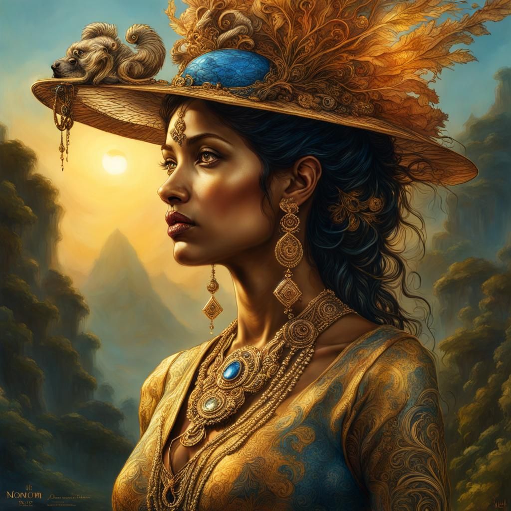 Sapphire Witch in Sri Lankan Golden Hour Landscape