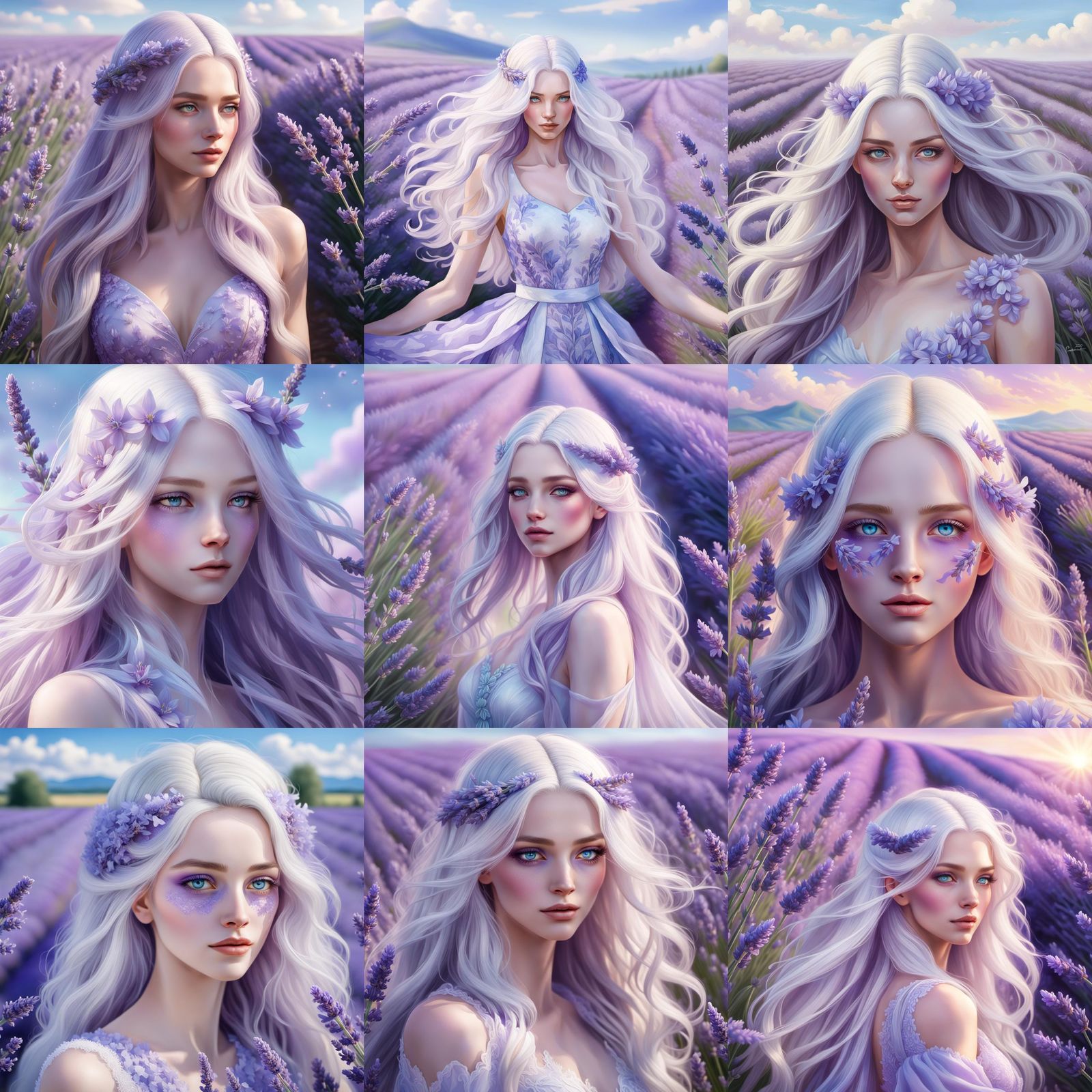 Lavender Goddess in Hyperrealistic Style