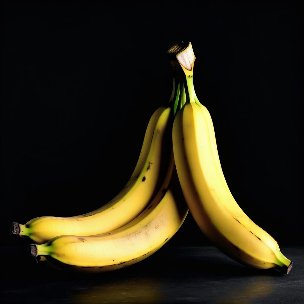Banana Still Life in Detailed Matte Style