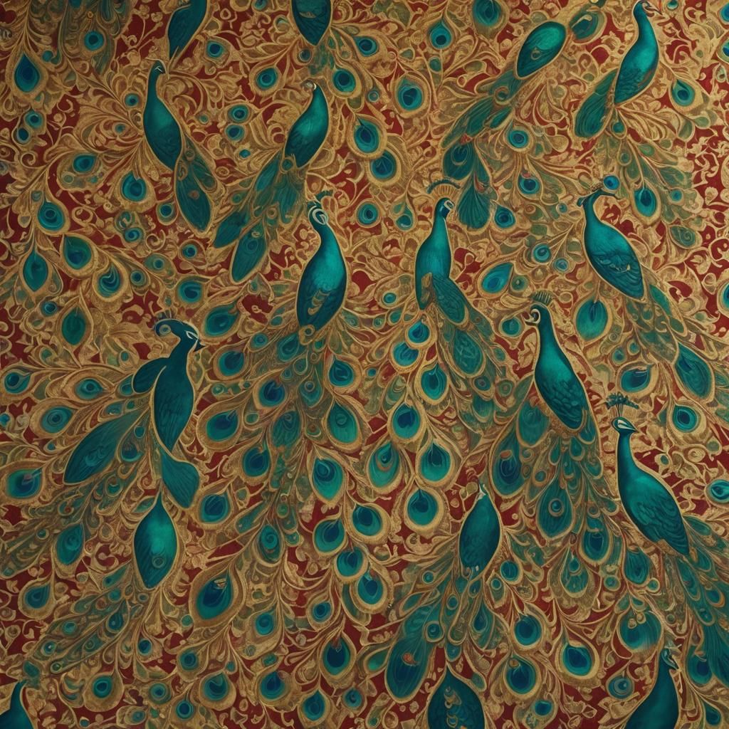Peacocks and Malay Textiles in Cinematic Style