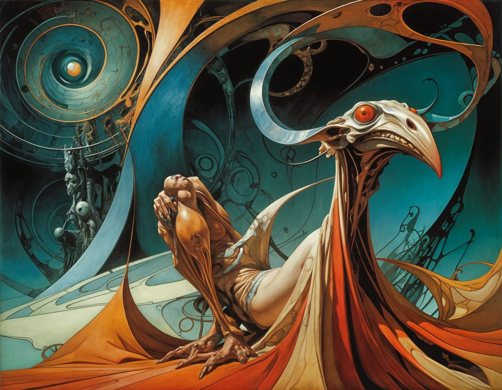 Abstract Art in Surrealist Style with Fine Details