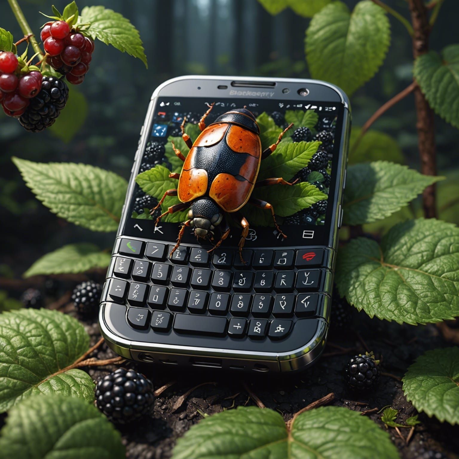 Junebug on Blackberry: Detailed Matte Painting