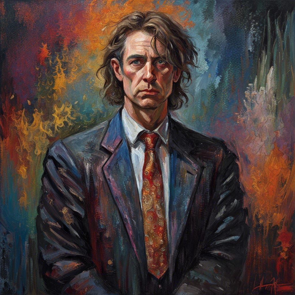 Gothic Impressionist Portrait with Impasto Texture