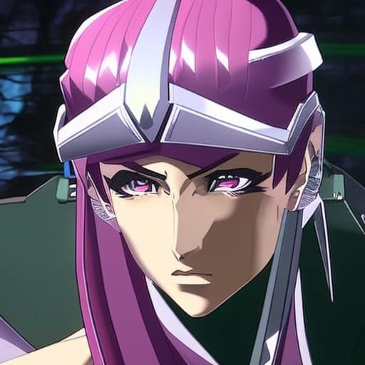 Sci-Fi Warrior in Battlesuit as Anime Cel Shading