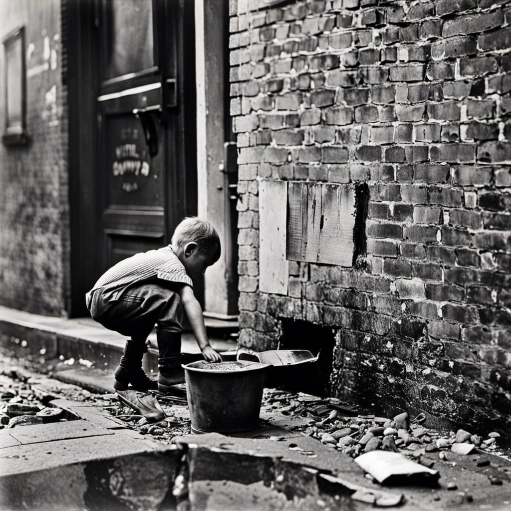 Boy Plays in Gutter: 1920s Copenhagen Photography