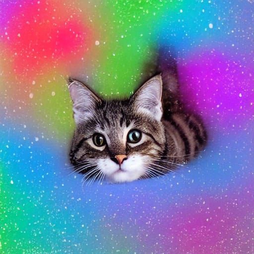 Adorable Kawaii Cat Playing with a Ball