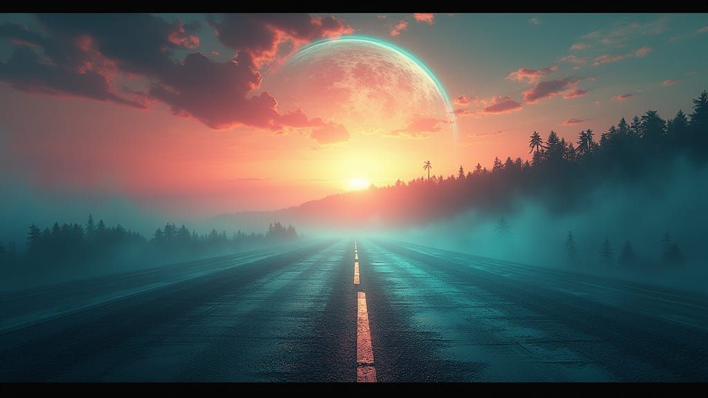 Split-Horizon Spaceland: Dystopian Present, Utopian Future