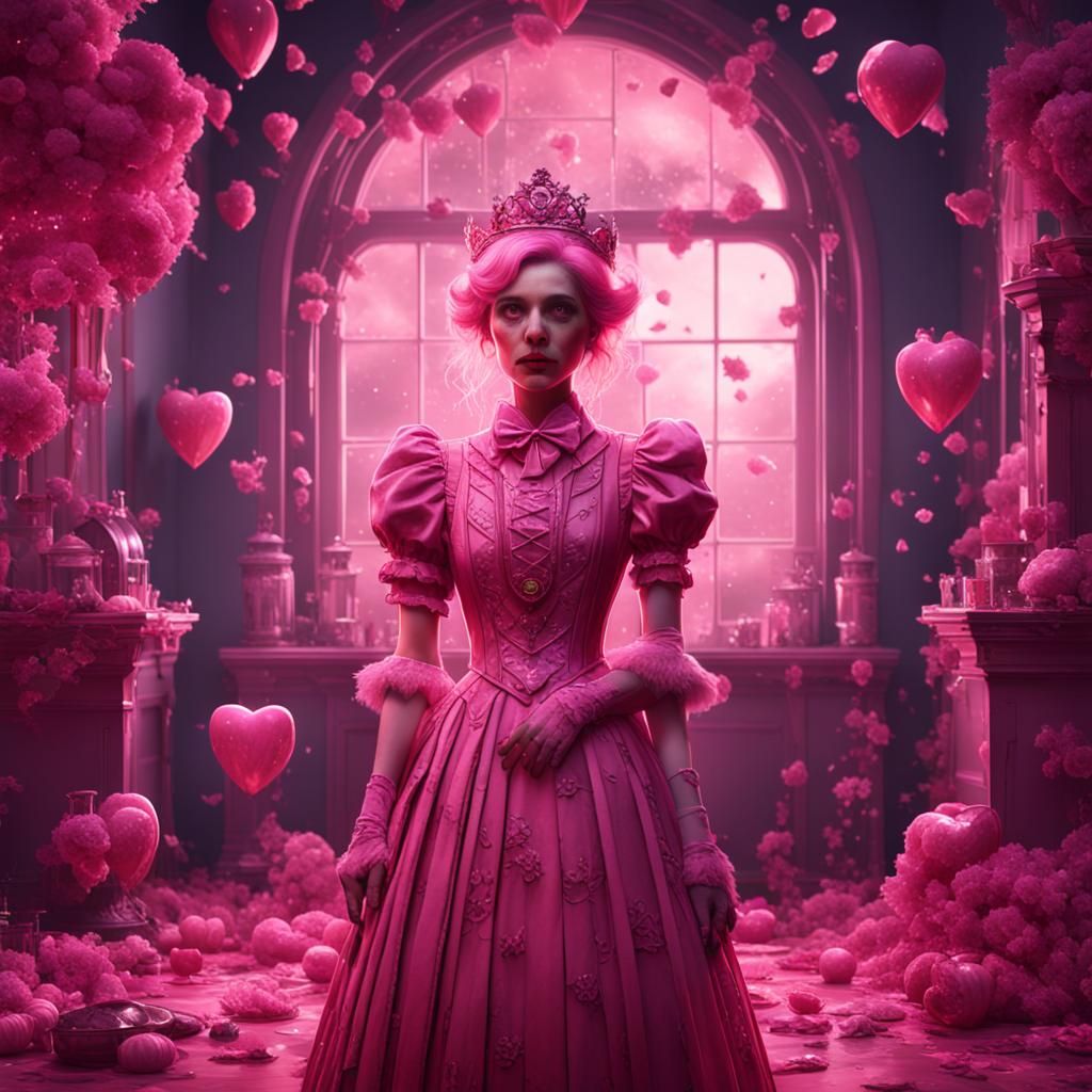 Heartbroken Pink Sissymaid in Detailed Digital Painting