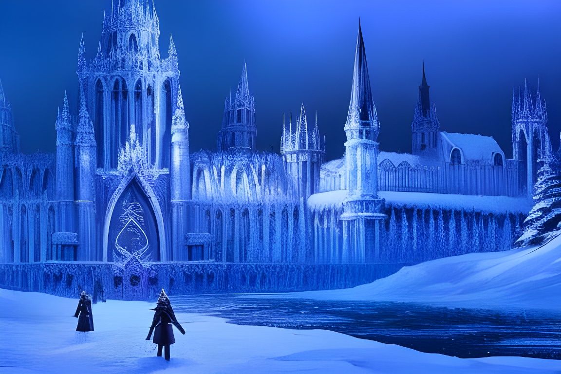 Snowy Gothic Cathedral in an Ice Palace