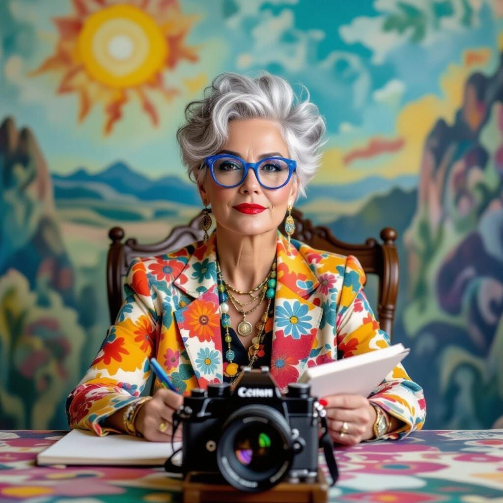 Artist in Dreamlike Surreal Landscape, Salvador Dali Style