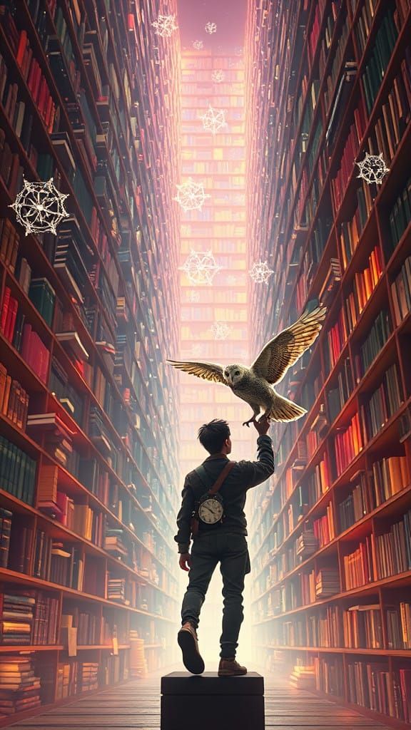 Ethereal Library of Infinite Knowledge Ascends to the Skies