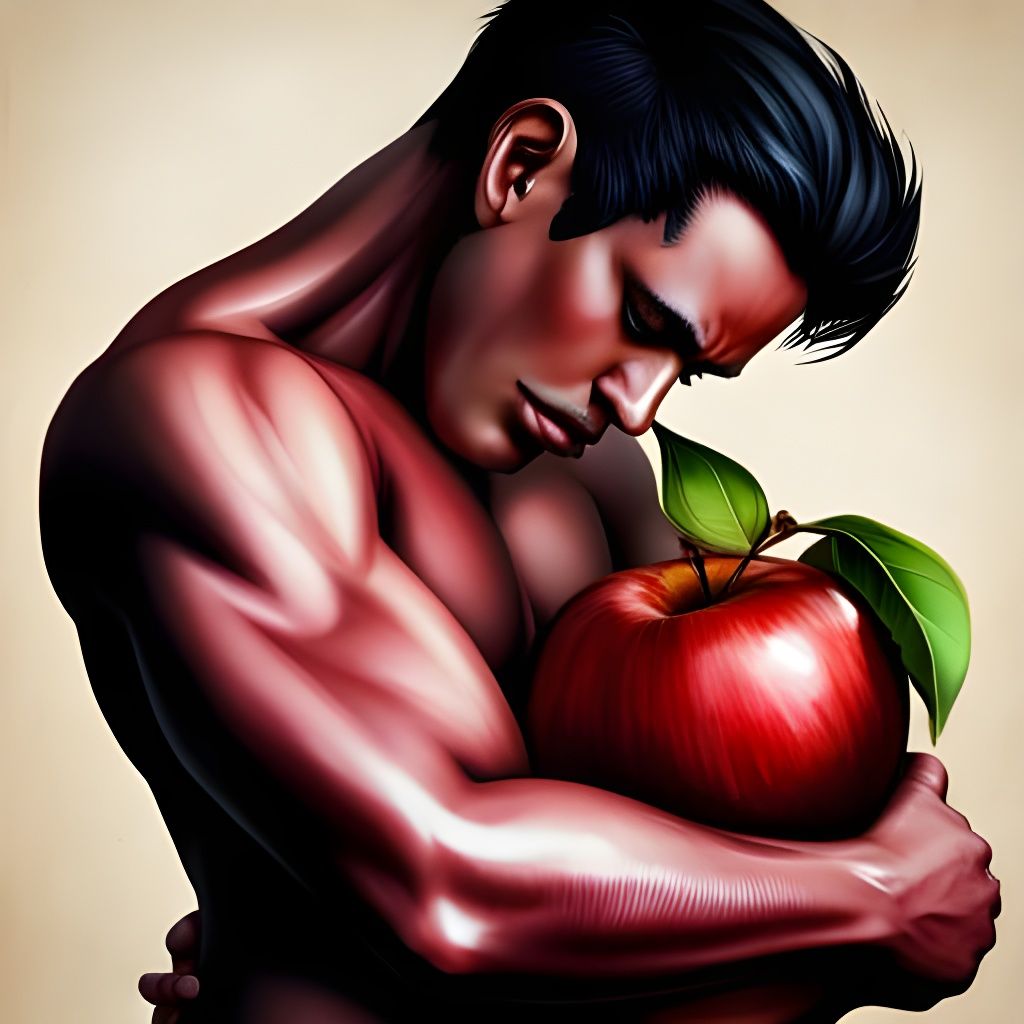 Man's Unconventional Love: Kissing a Giant Apple
