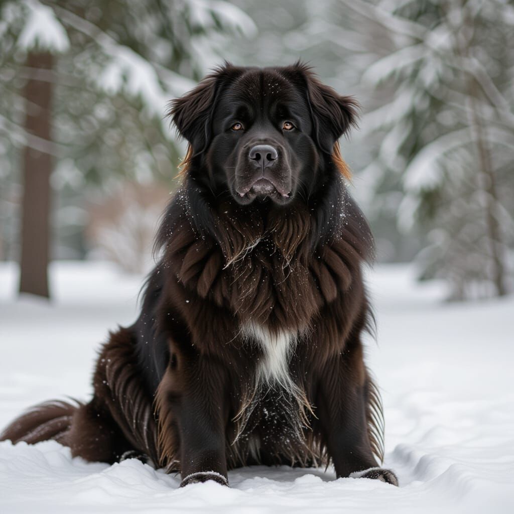 Majestic Newfoundland Dog Portrait
